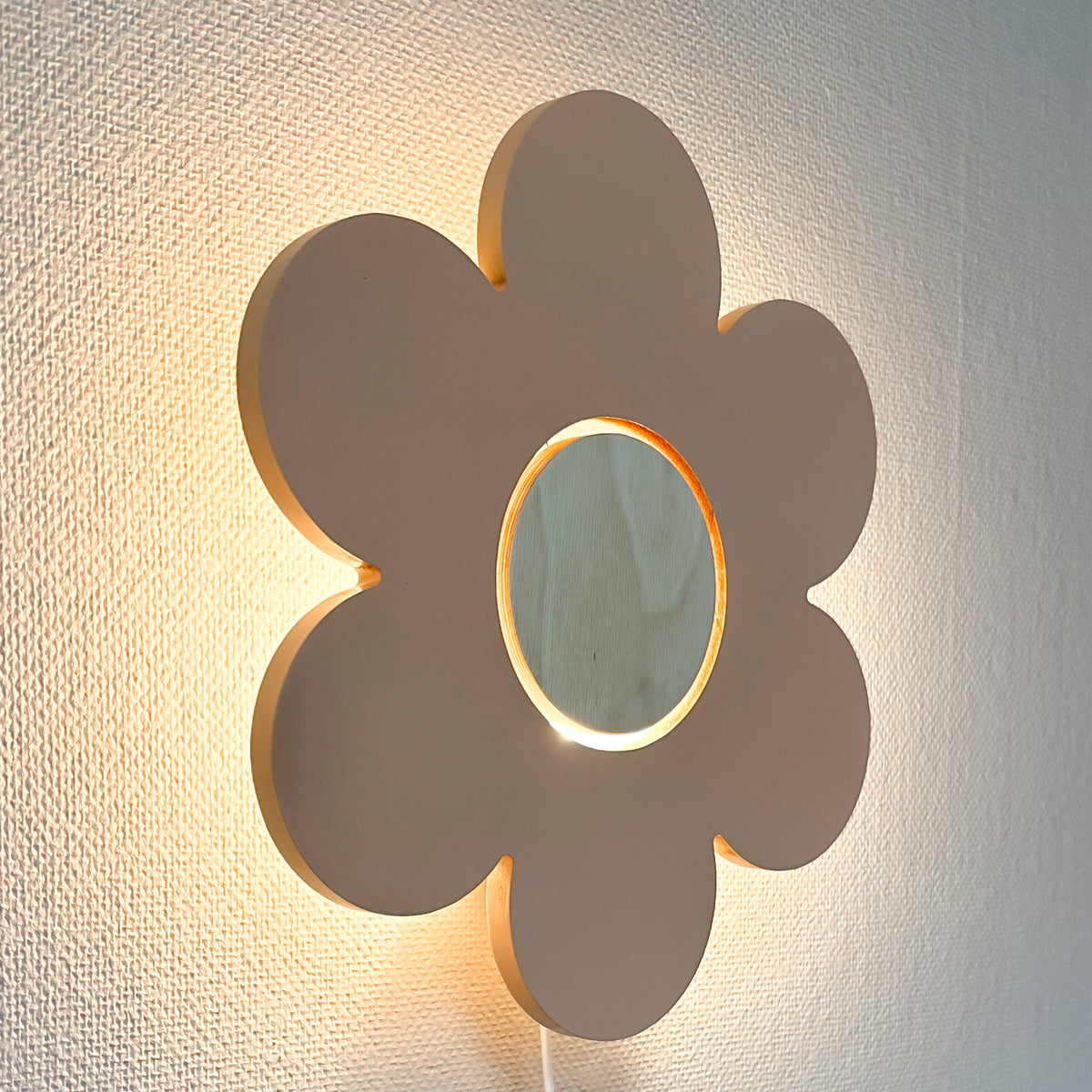 Houten wandlamp kinderkamer | Bloem - Peach - toddie.nl ®