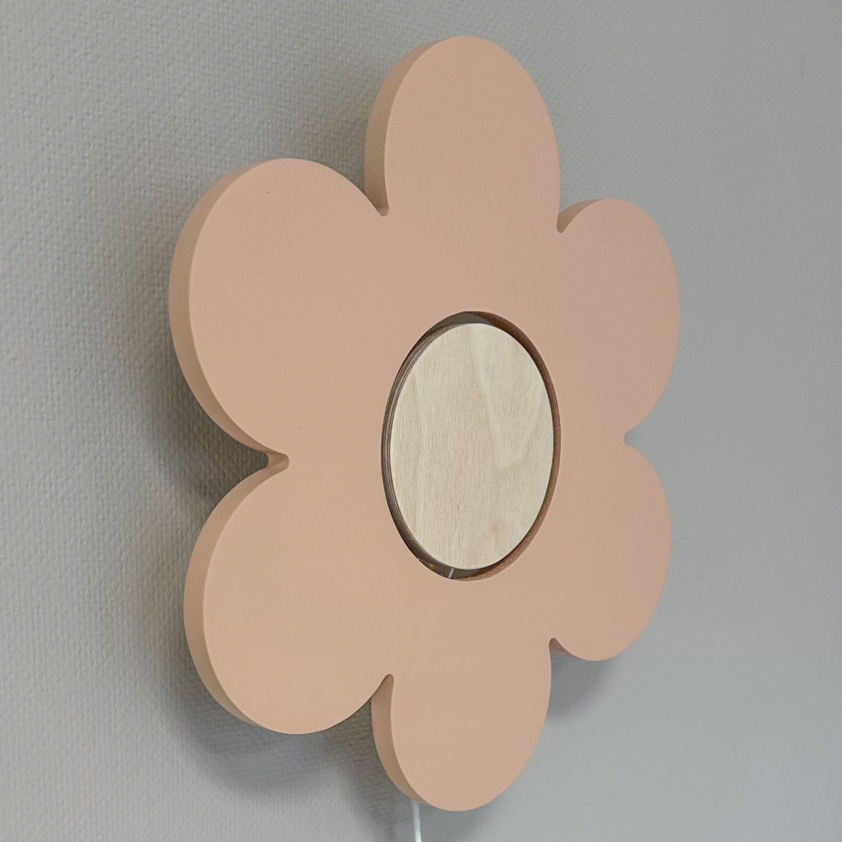 Hölzerne Wandlampe Kinderzimmer | Blume - Peach Wandleuchte toddie.de ®
