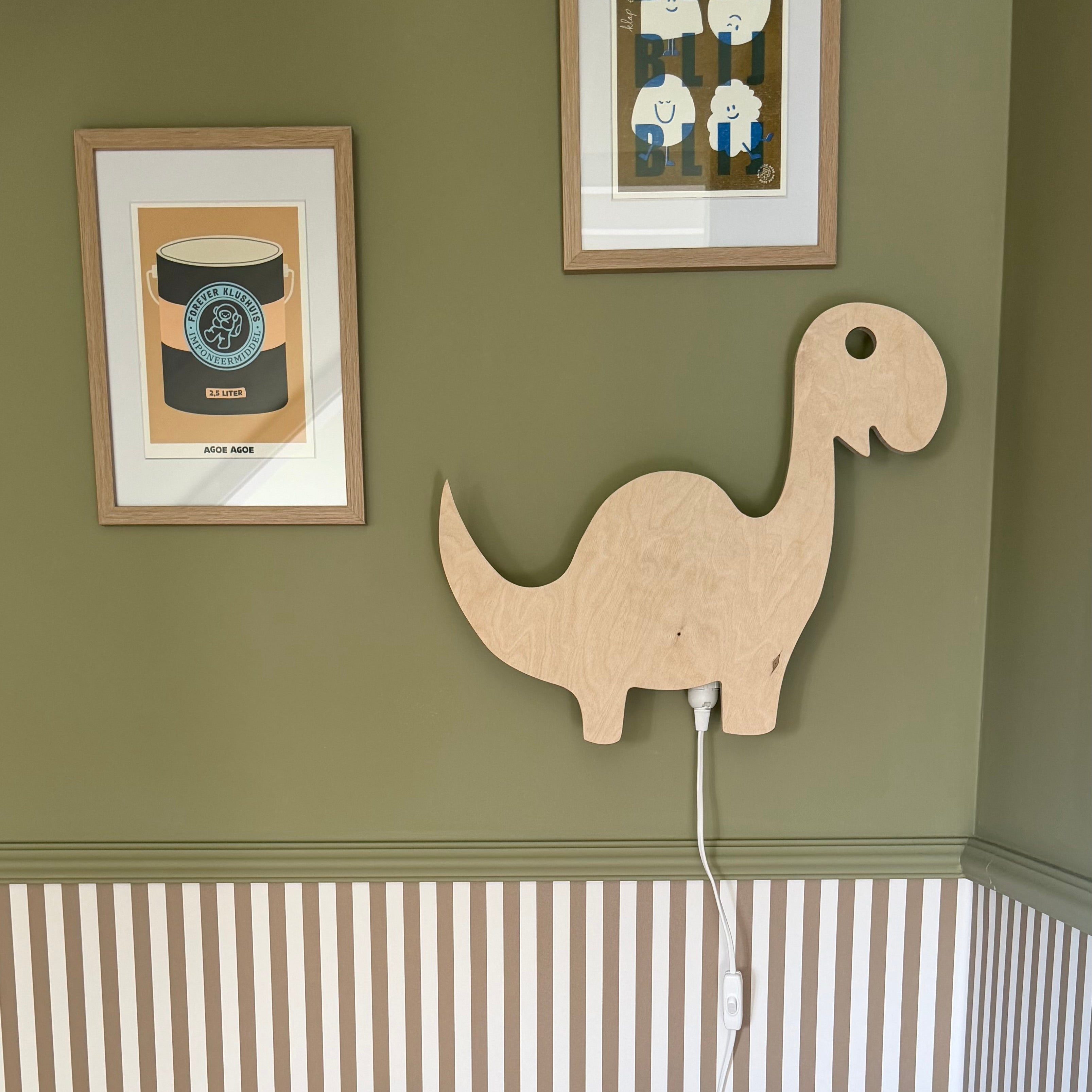 Hölzerne Wandleuchte Kinderzimmer | Dino - natur Wandleuchte toddie.de