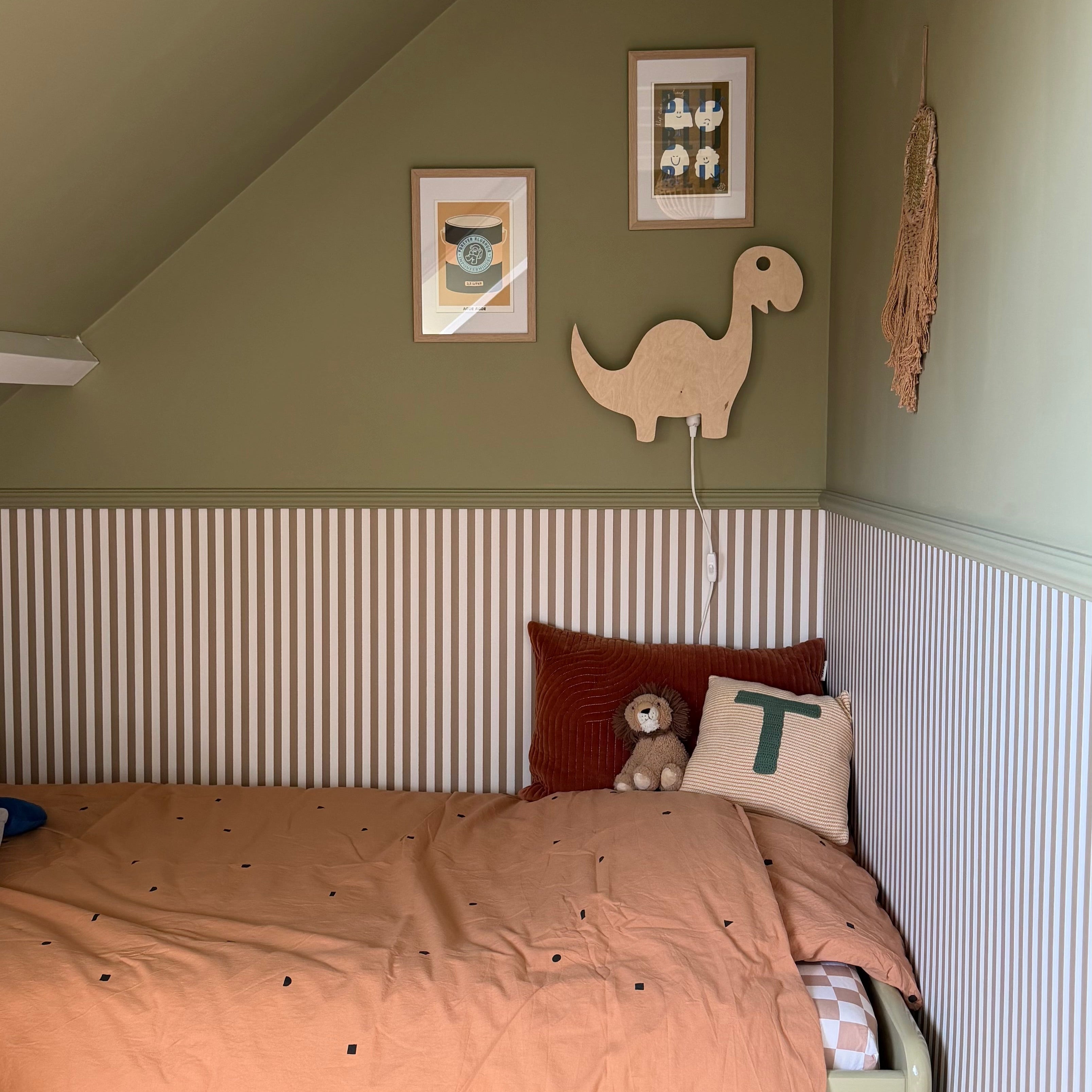 Hölzerne Wandleuchte Kinderzimmer | Dino - natur Wandleuchte toddie.de