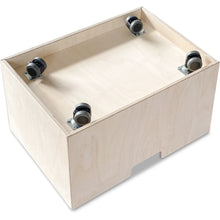 Montessori rijdende opbergkist met zwenkwieltjes en deksel - blank - toddie.nl ®