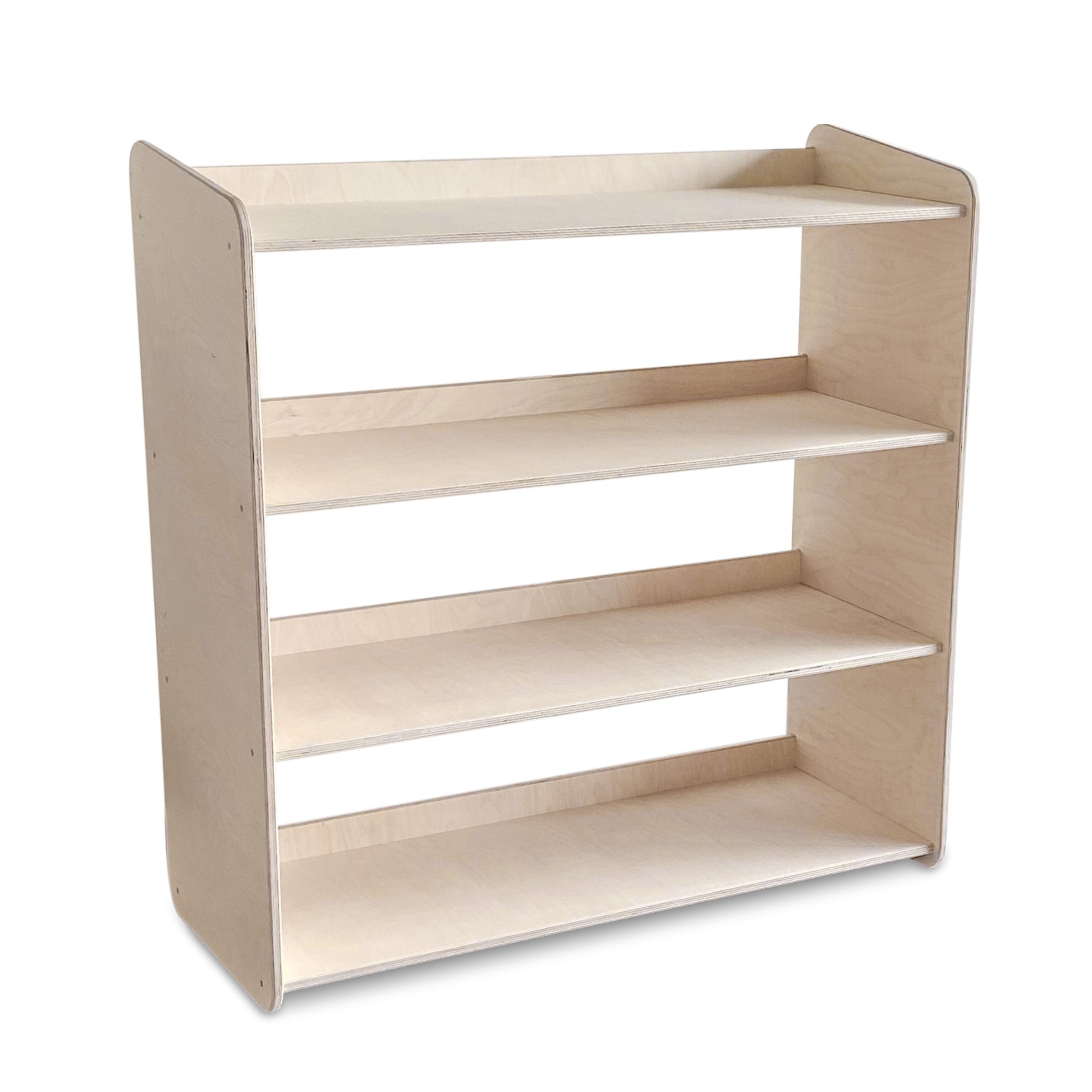 Montessori Spielzeugschrank | Bücherregal 4 regale - natur Spielzeugschrank toddie.de ®   