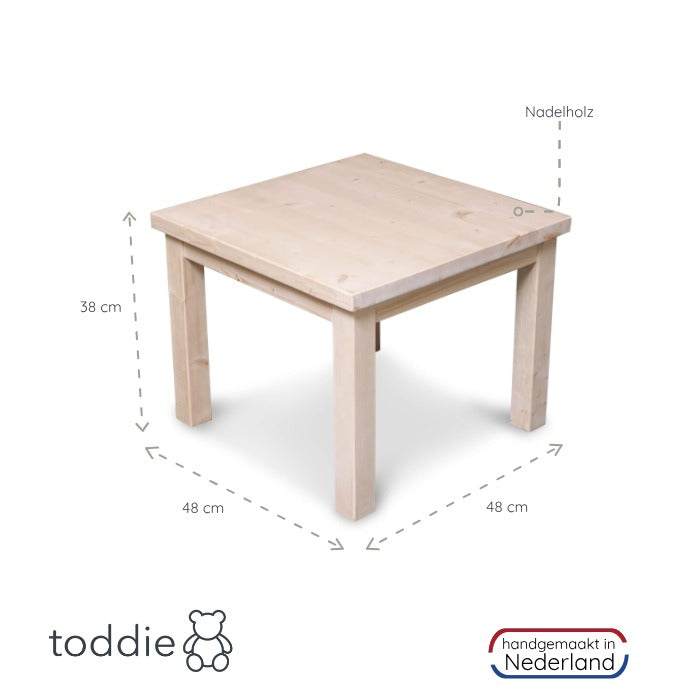 Holz Kindermöbelset 1-3 Jahre | Kiddo Tisch + 2 Stühle - natur Möbelset toddie.de