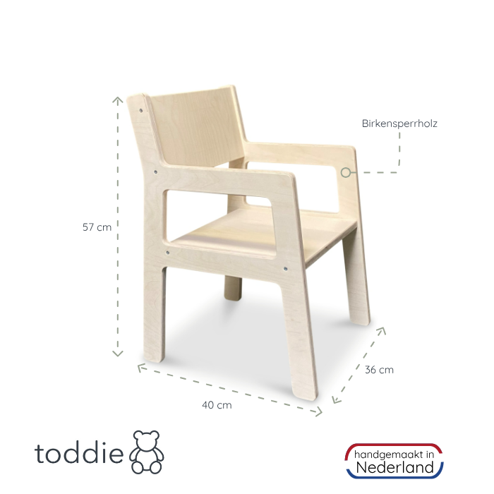 Holz Kindermöbelset 4-7 Jahre | Tisch + 2 Stühle - natur Möbelset toddie.de   