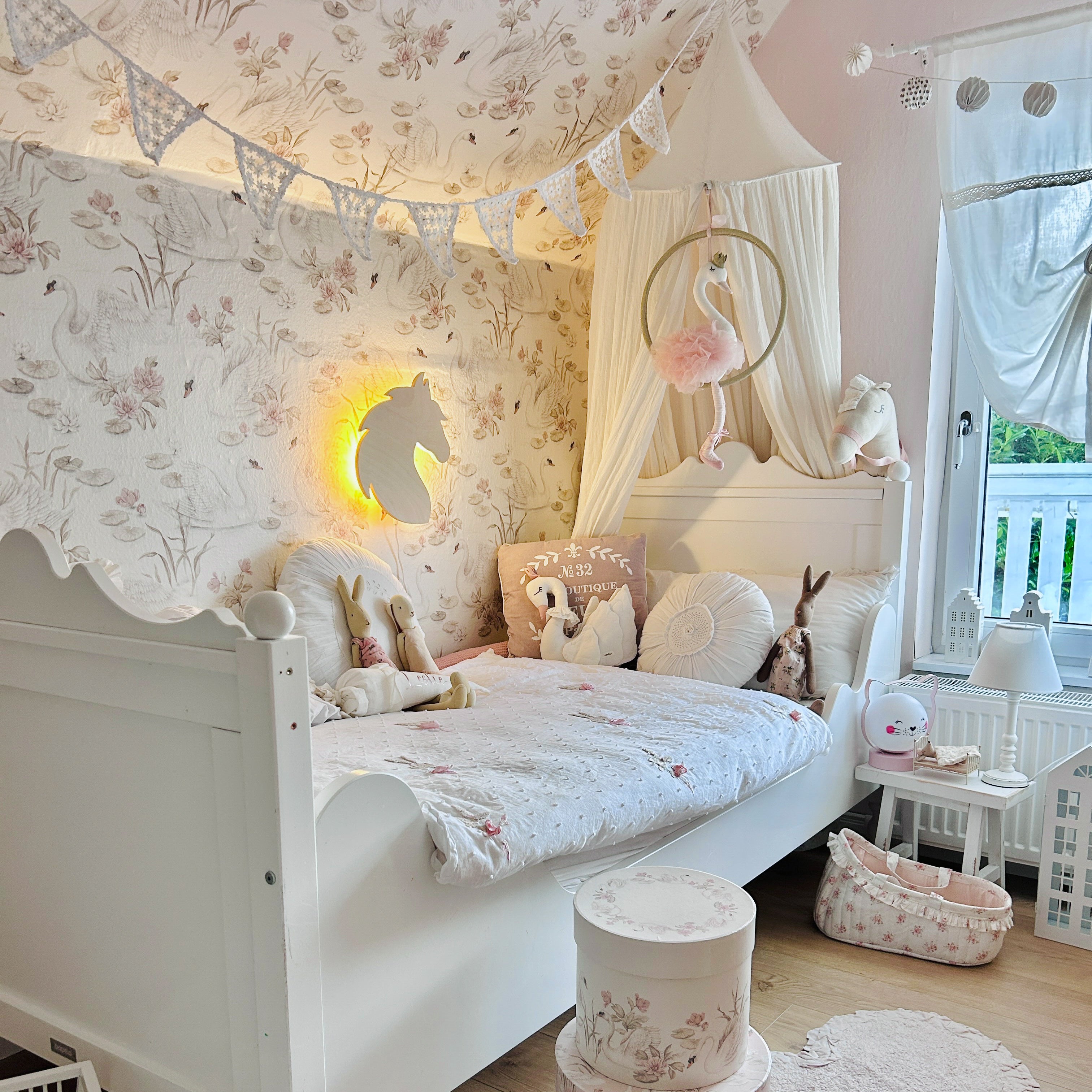 Hölzerne Wandleuchte Kinderzimmer | Pferd - natur Wandleuchte toddie.de