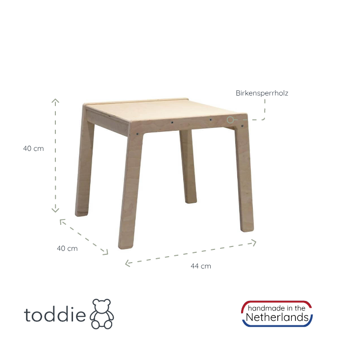 Hölzerne Möbelset 1-4 Jahre | Tisch + 2 Stühle - natur Möbelset toddie.de   