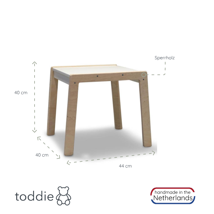 Holz Kindermöbelset 1-4 Jahre | Tisch + 2 Stühle - weiß Möbelset toddie.de   