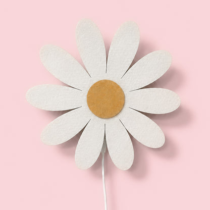 Wandlampe aus Filz fürs Kinderzimmer | Gänseblümchen – Weiß