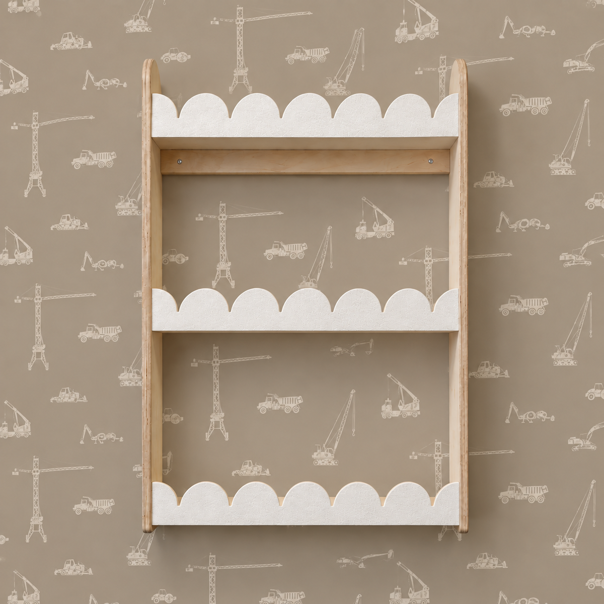 Bubble Montessori boekenrek kinderkamer | 3 planken - Wit vilt - toddie.nl ®
