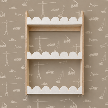 Bubble Montessori boekenrek kinderkamer | 3 planken - Wit vilt - toddie.nl ®