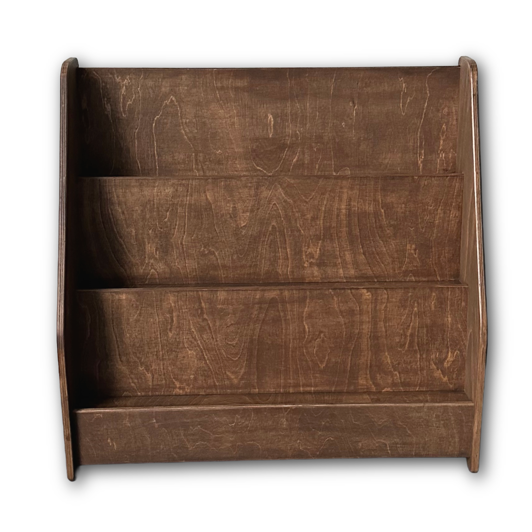 Montessori Bücherschrank Kinderzimmer | 3 Stufen - Wengé (Walnut) Bücherschrank toddie.de ®