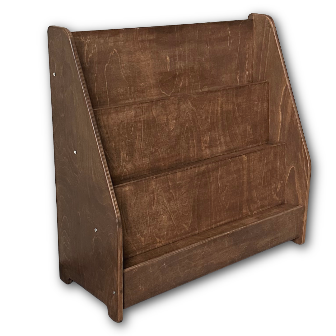 Montessori Bücherschrank Kinderzimmer | 3 Stufen - Wengé (Walnut) Bücherschrank toddie.de ®