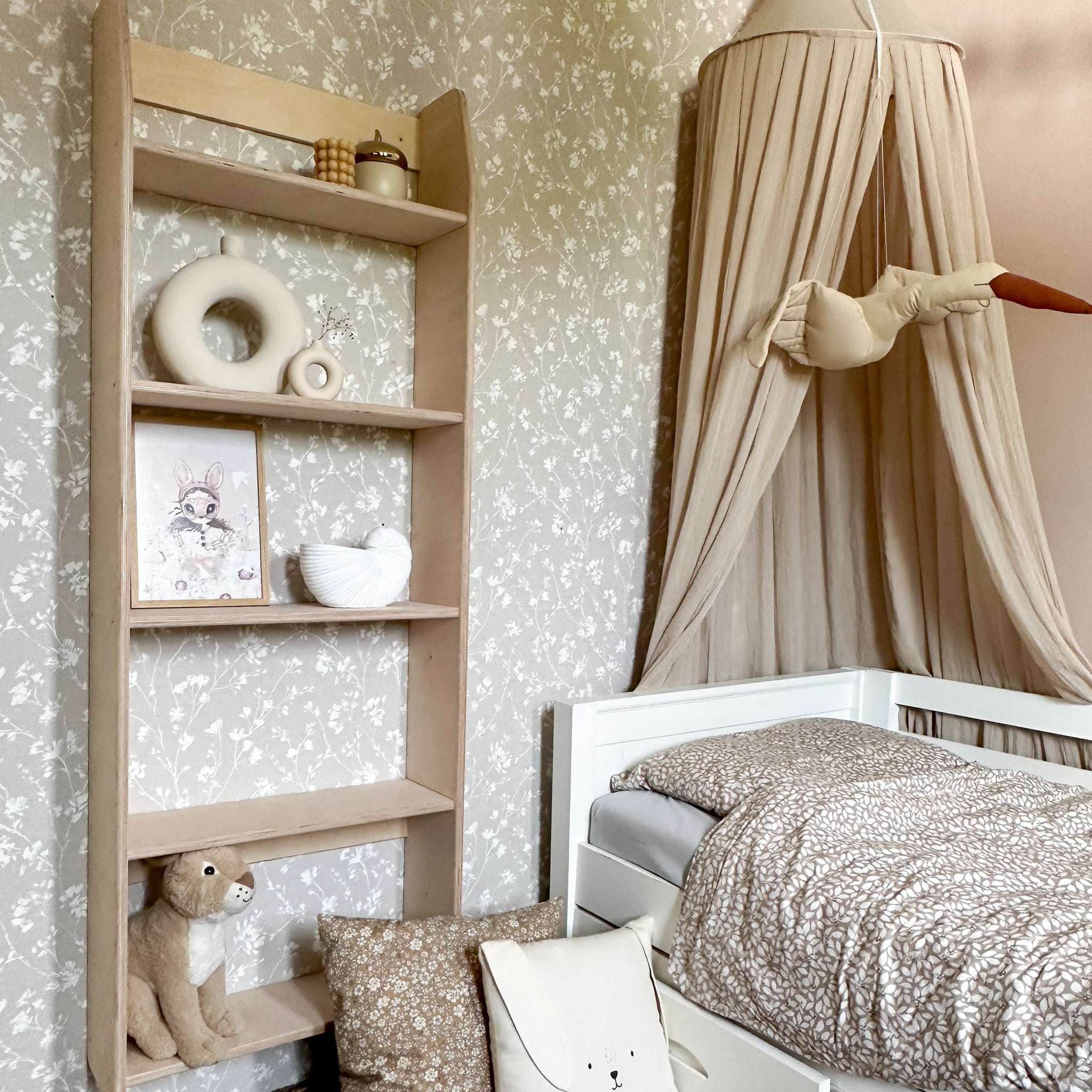 Montessori Bücher Wandregal Kinderzimmer | 5 Regale - natur Offene Wandregal toddie.de