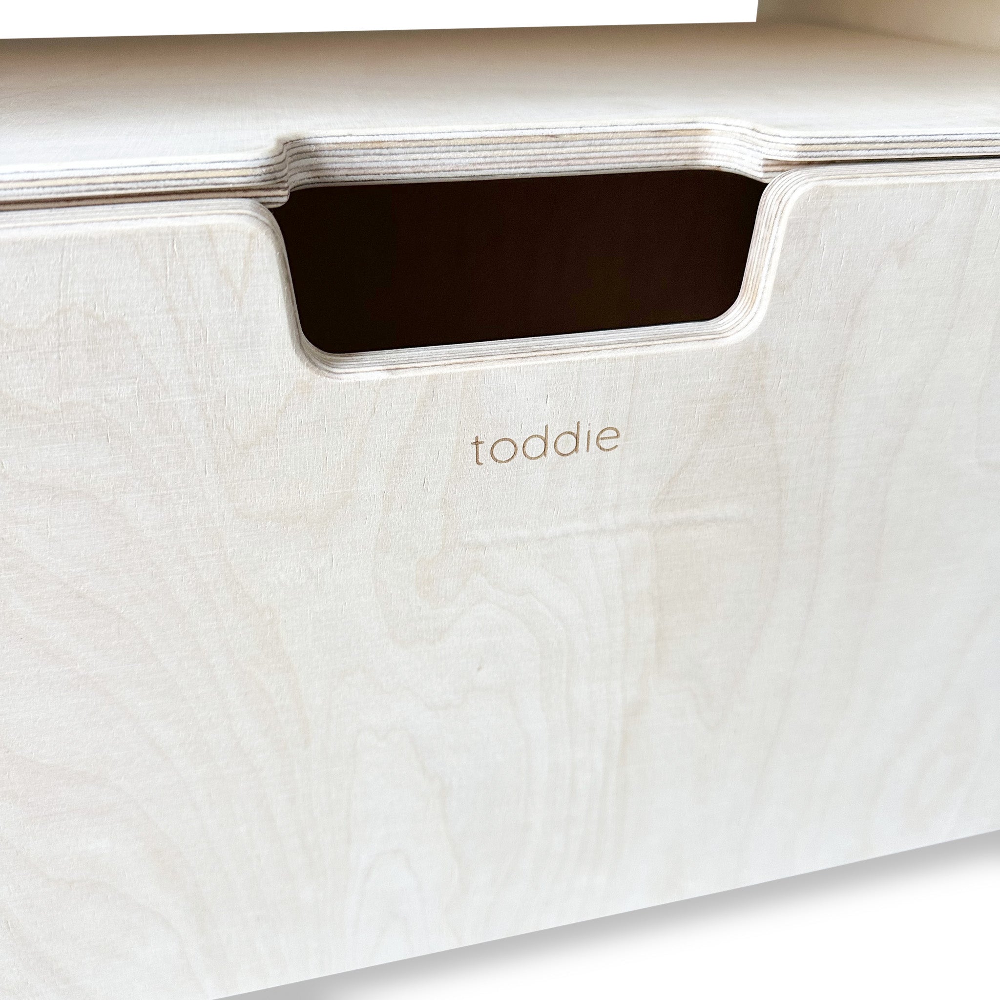 Montessori Offener Spielzeugschrank + rollbaren Aufbewahrungsboxen | Bücherregal 3 Regalböden - natur Offener Spielzeugschrank toddie.de ®