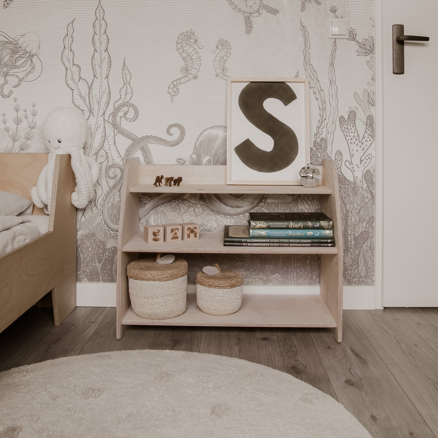 Moodie montessori speelmeubel | Kinderopbergmeubel 3 planken - blank - toddie.nl ®