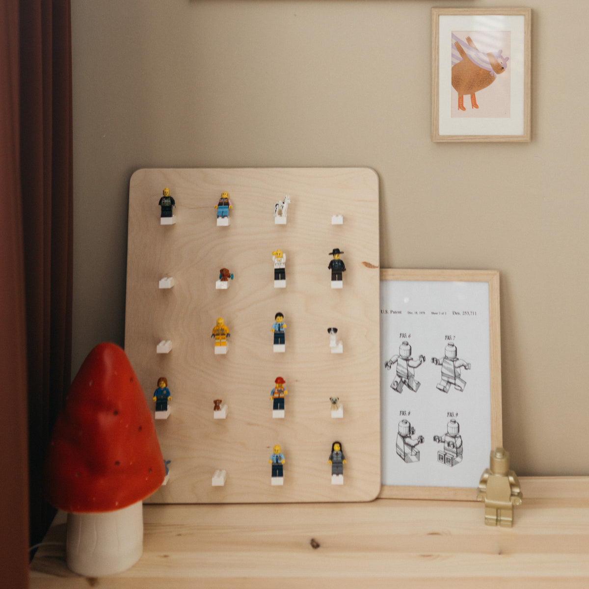 Houten wandbord kinderkamer | legobord - blank - toddie.nl ®