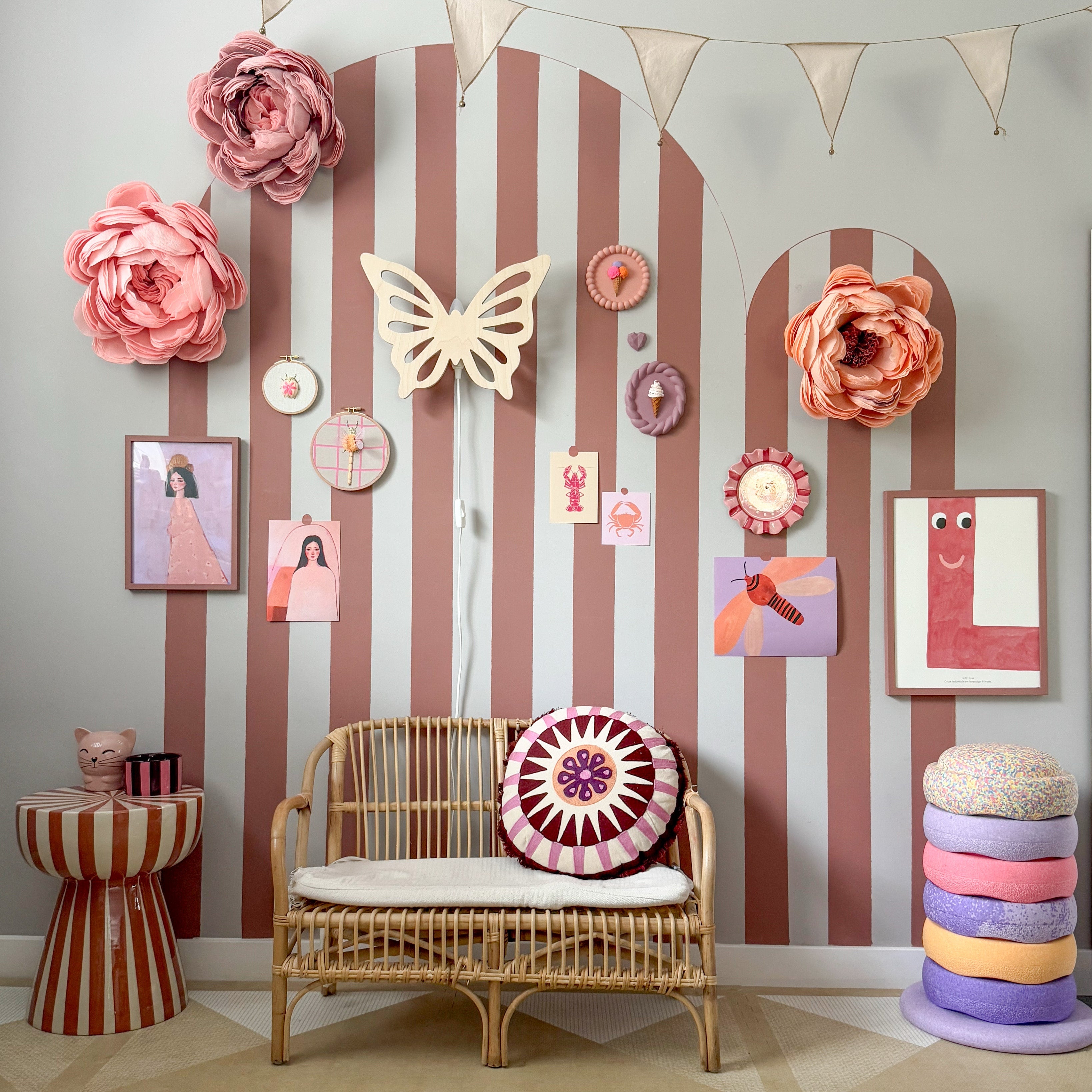 Hölzerne Wandleuchte Kinderzimmer | Schmetterling - natur Wandleuchte toddie.de