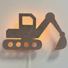 Filz-Wandlampe Bagger sandbeige – Lampe an