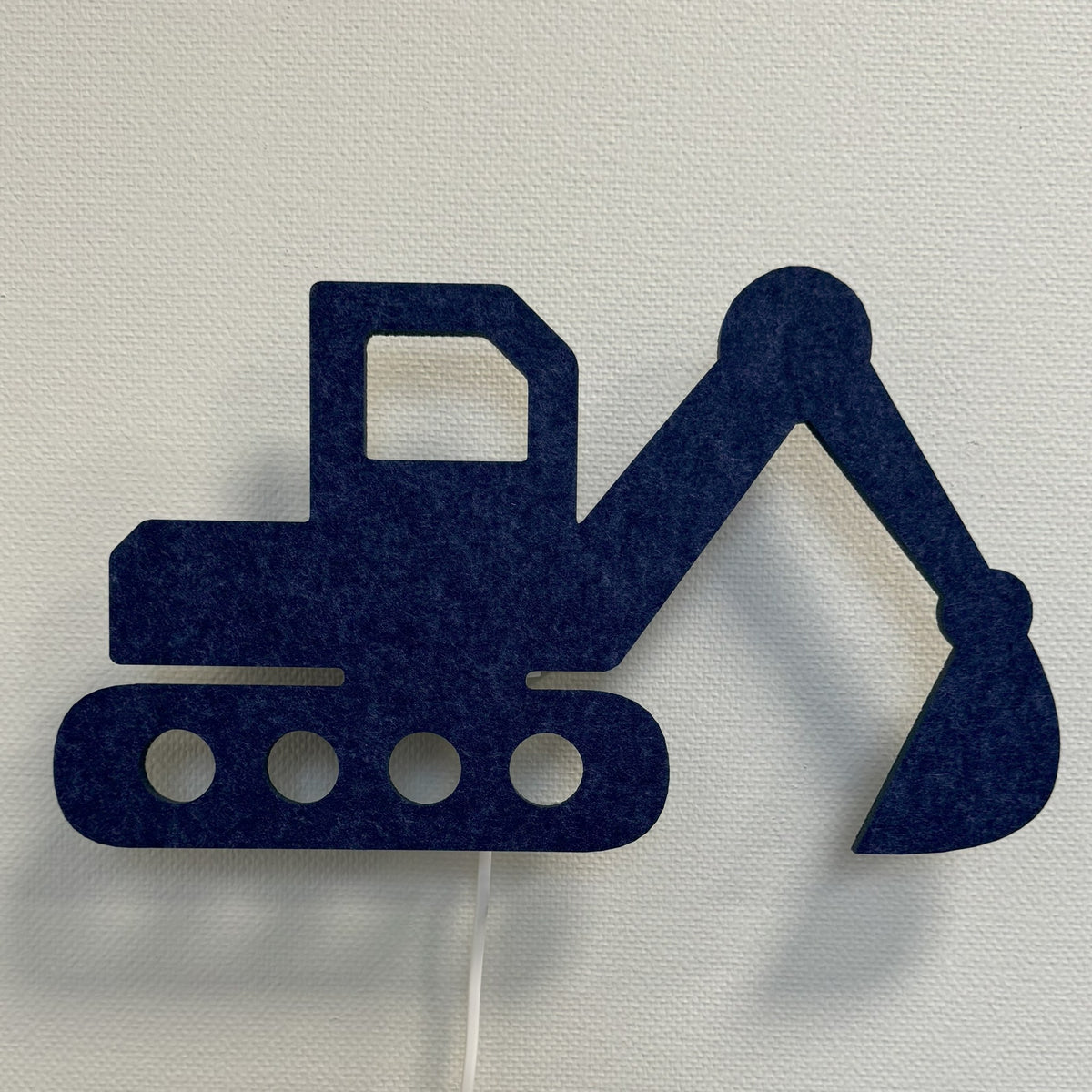 Filz-Wandlampe Bagger nachtblau – an der Wand