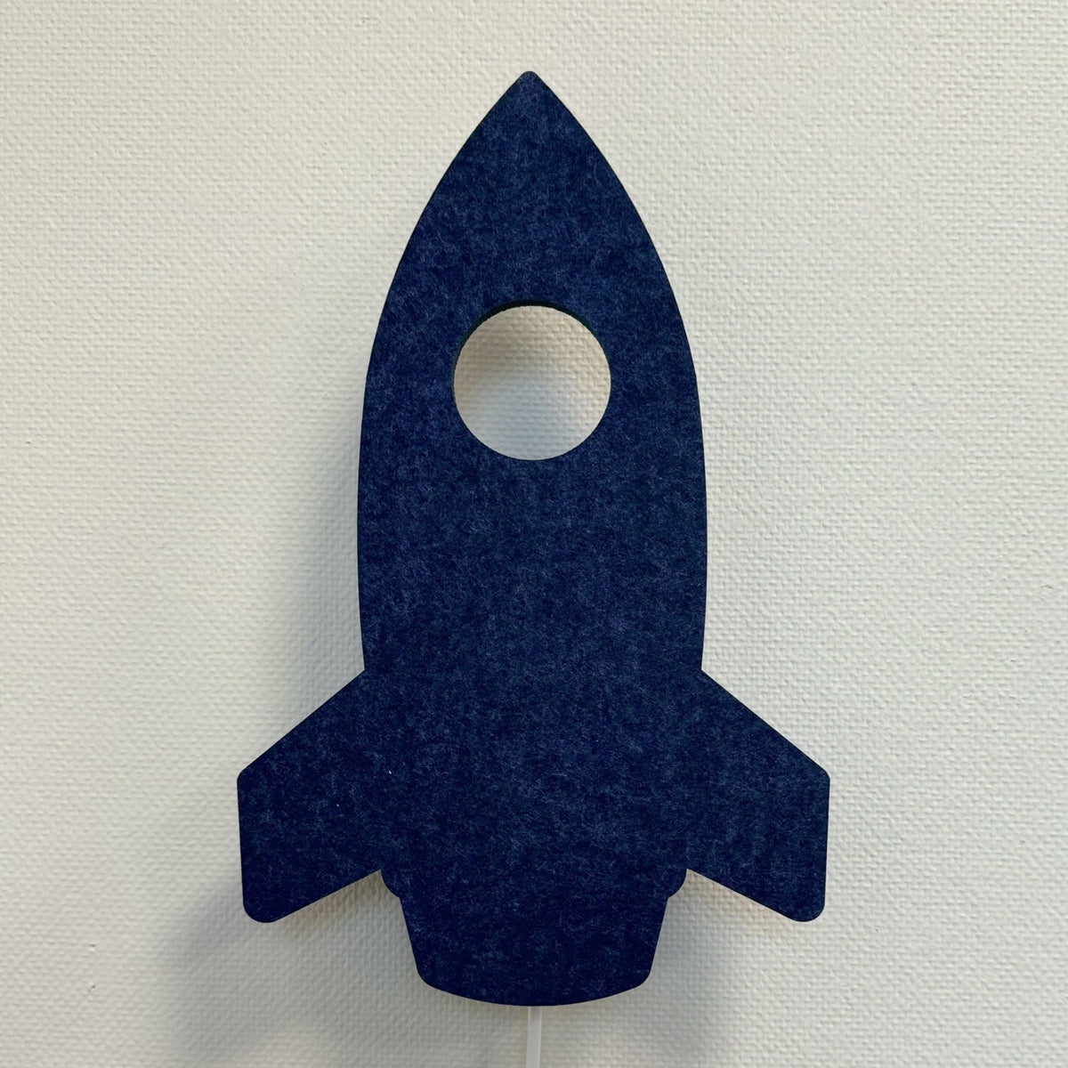 Filz-Wandlampe Rakete nachtblau – Lampe aus