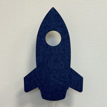 Filz-Wandlampe Rakete nachtblau – Lampe aus