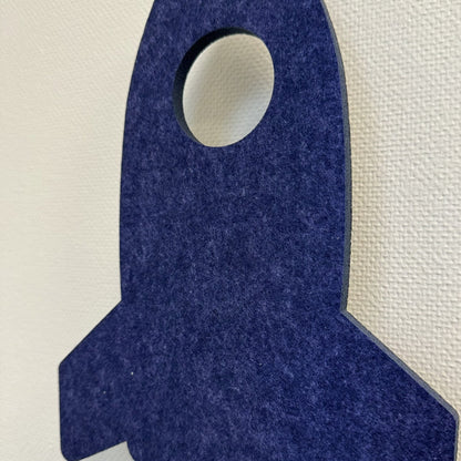 Filz-Wandlampe Rakete nachtblau – Nahaufnahme des PET-Filzes