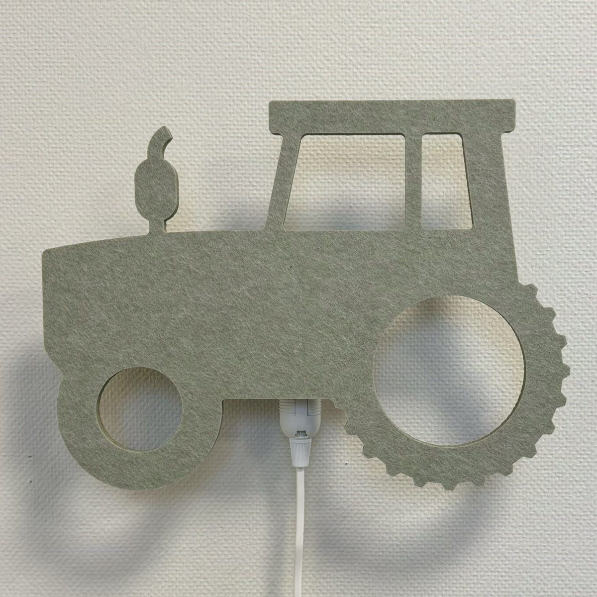 Filz-Wandlampe Traktor salbeigrün – Lampe aus
