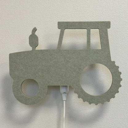 Filz-Wandlampe Traktor salbeigrün – Lampe aus