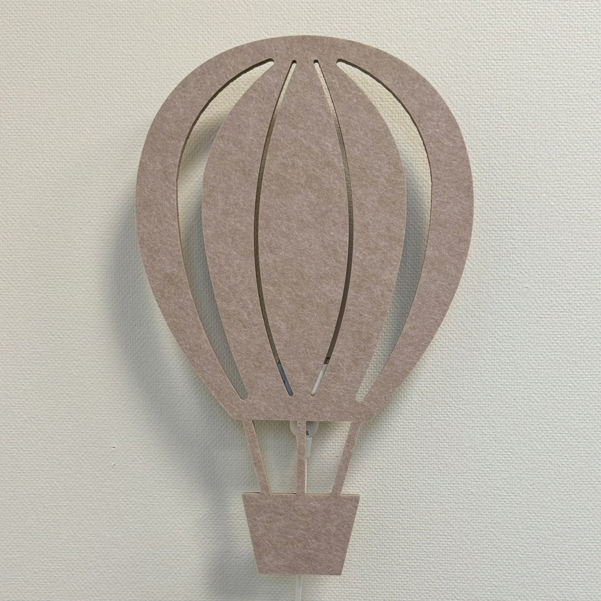 Filz-Wandlampe Heißluftballon sandbeige – Lampe aus