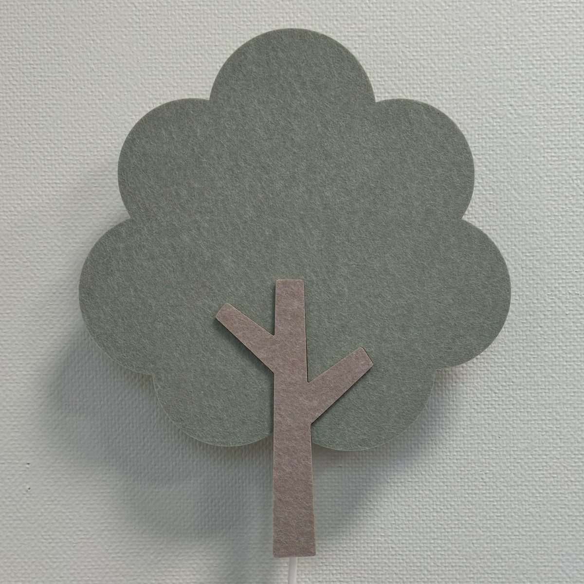 Filz-Wandlampe Baum salbeigrün – Lampe aus