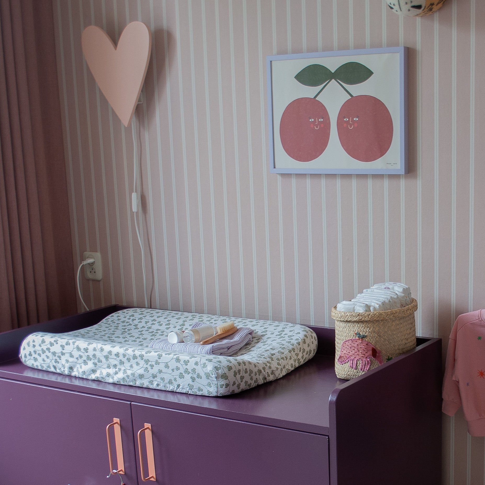Hölzerne Wandleuchte Kinderzimmer | Herz - peach Wandleuchte toddie.de ®