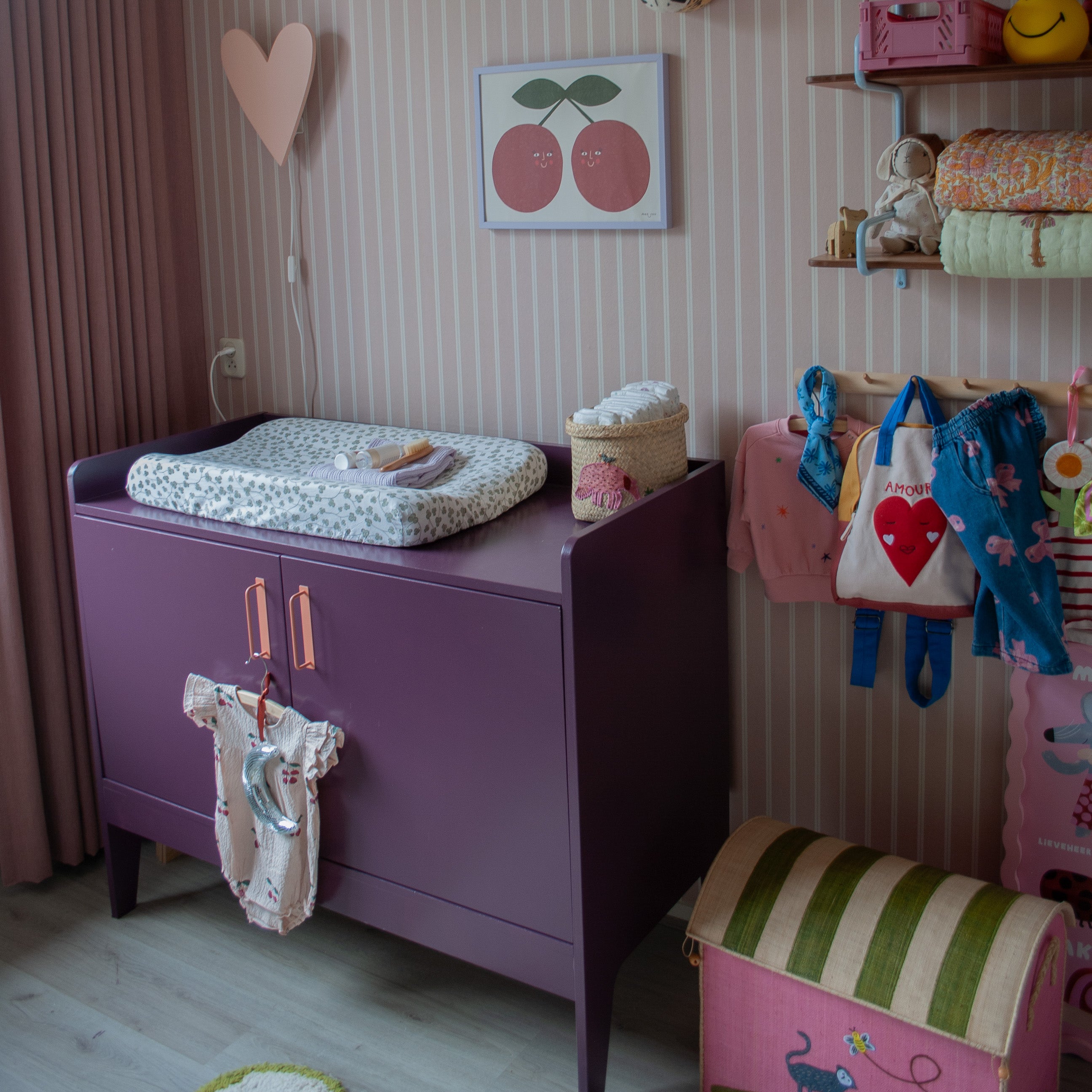 Hölzerne Wandleuchte Kinderzimmer | Herz - peach Wandleuchte toddie.de ®