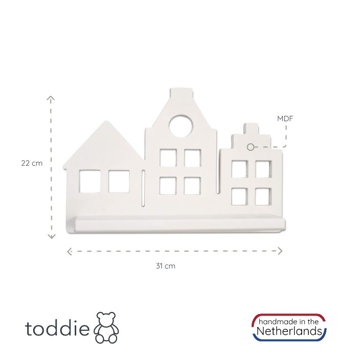 2 hölzerne Wandregale Kinderzimmer | Kanalhäuser - weiß Wandregal toddie.de   