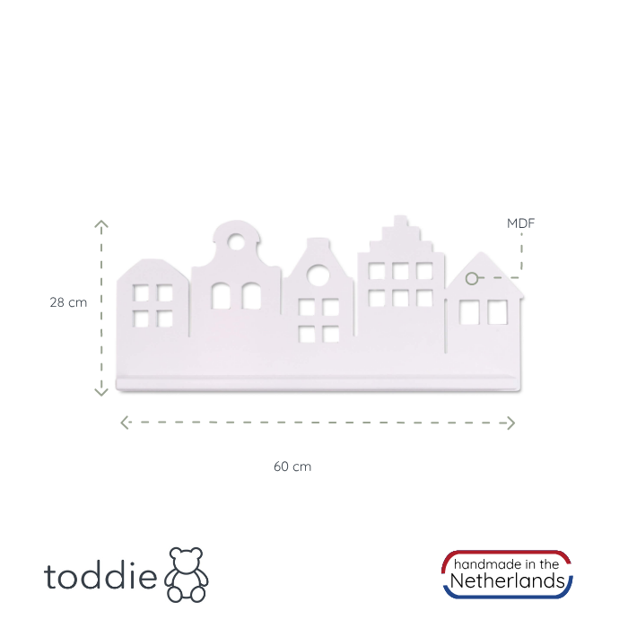 XL Hölzerne Wandregal Kinderzimmer | Kanalhäuser - weiß Wandregal toddie.de   