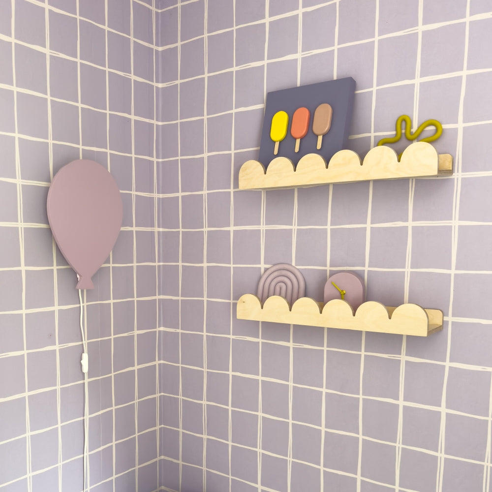 Hölzerne Wandleuchte Kinderzimmer | Ballon - lila toddie.de ®