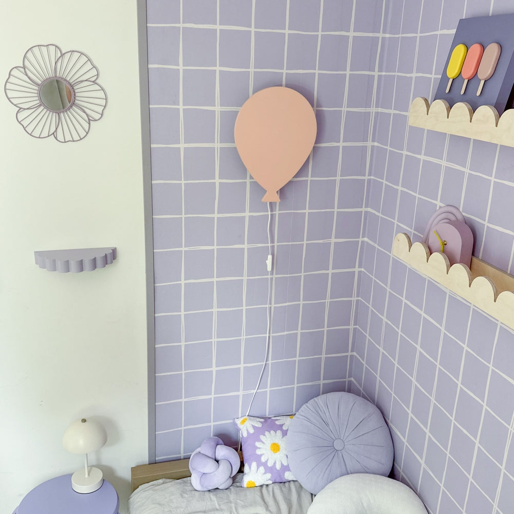 Hölzerne Wandleuchte Kinderzimmer | Ballon - Peach toddie.de ®