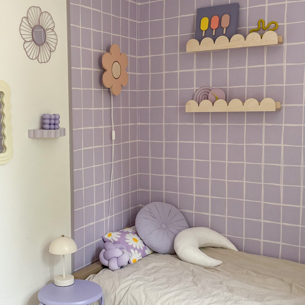 Hölzerne Wandlampe Kinderzimmer | Blume - Peach Wandleuchte toddie.de ®