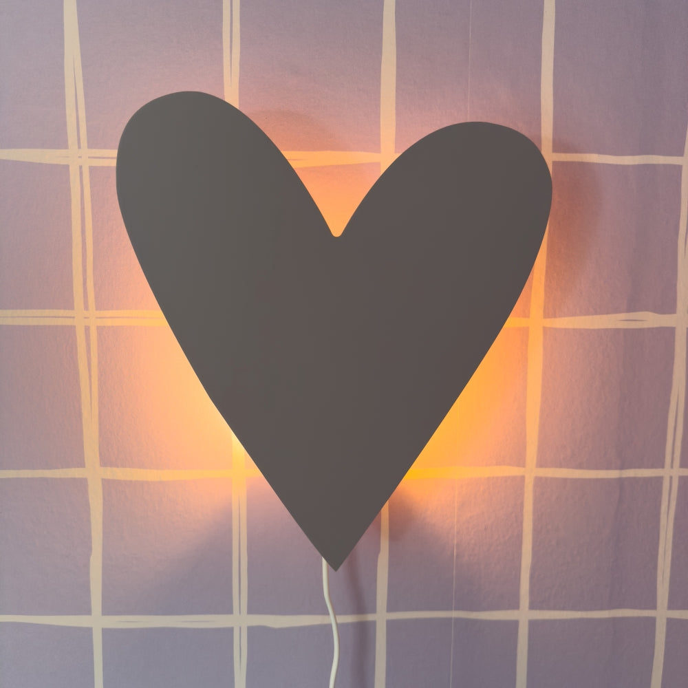 Hölzerne Wandleuchte Kinderzimmer | Herz - lila toddie.de ®