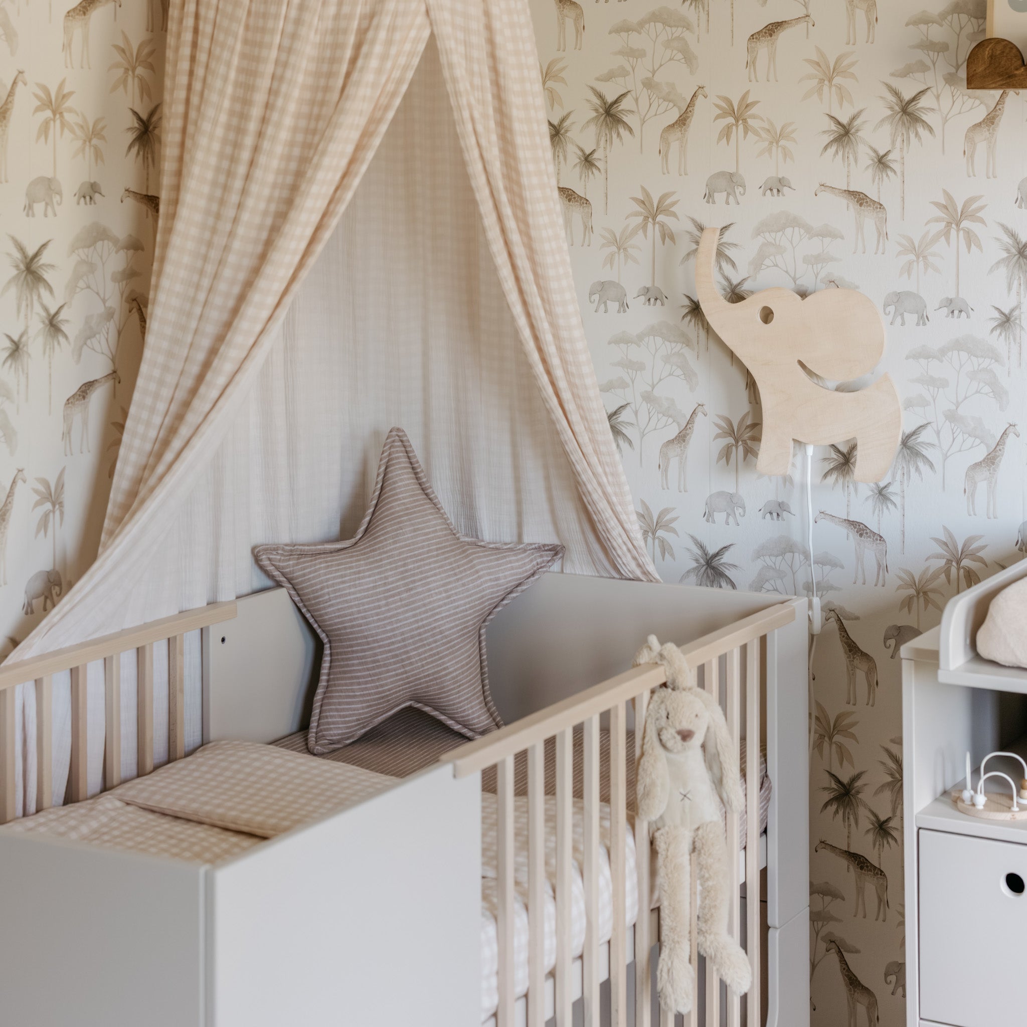 Hölzerne Wandleuchte Kinderzimmer | Elefant - natur Wandleuchte toddie.de