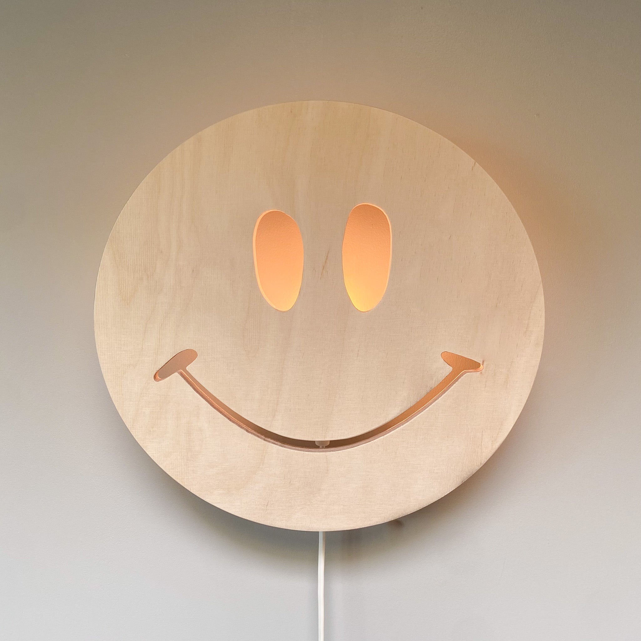 Hölzerne Wandleuchte Kinderzimmer | Smiley - natur Wandleuchte toddie.de ®   