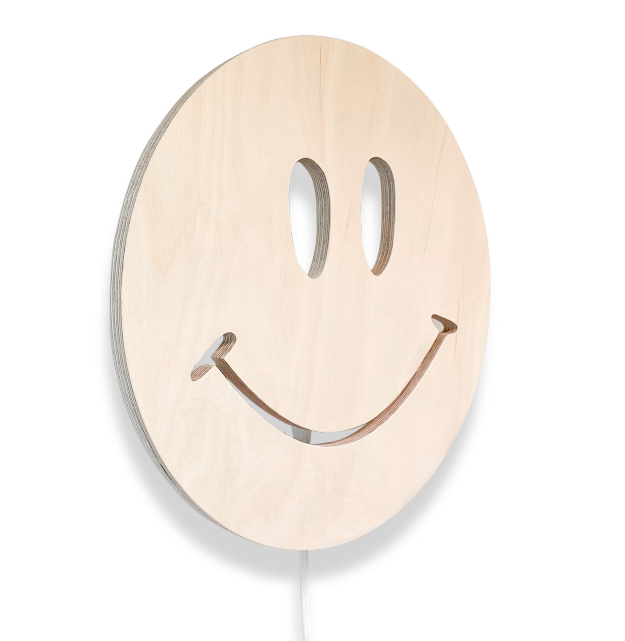 Hölzerne Wandleuchte Kinderzimmer | Smiley - natur Wandleuchte toddie.de ®   