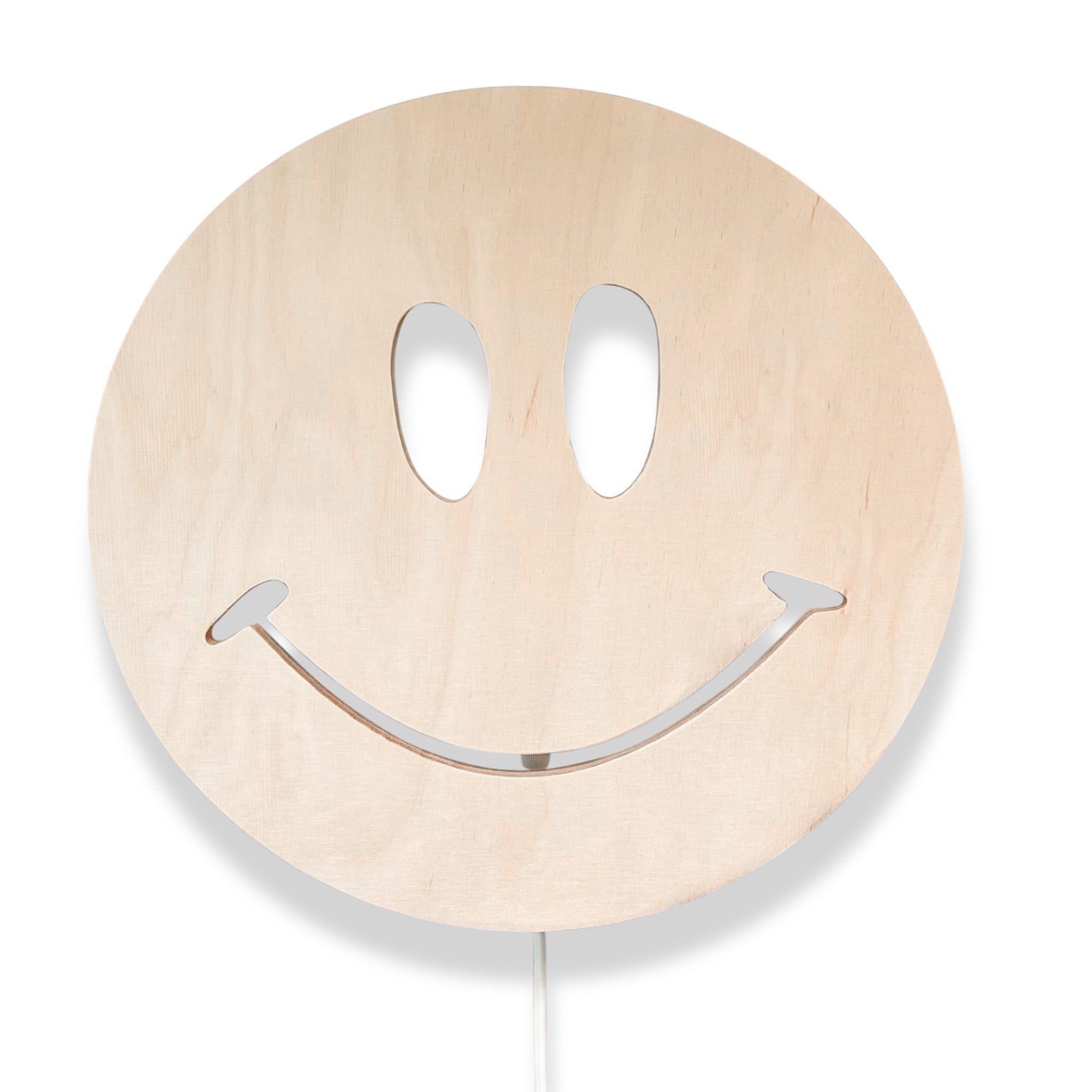 Hölzerne Wandleuchte Kinderzimmer | Smiley - natur Wandleuchte toddie.de ®   