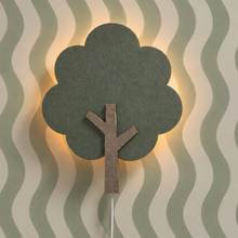 Wandlampe Kinderzimmer aus Filz | Baum – Salbeigrün