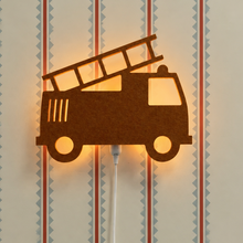 Wandlampe Kinderzimmer aus Filz | Feuerwehrauto – Terrakotta