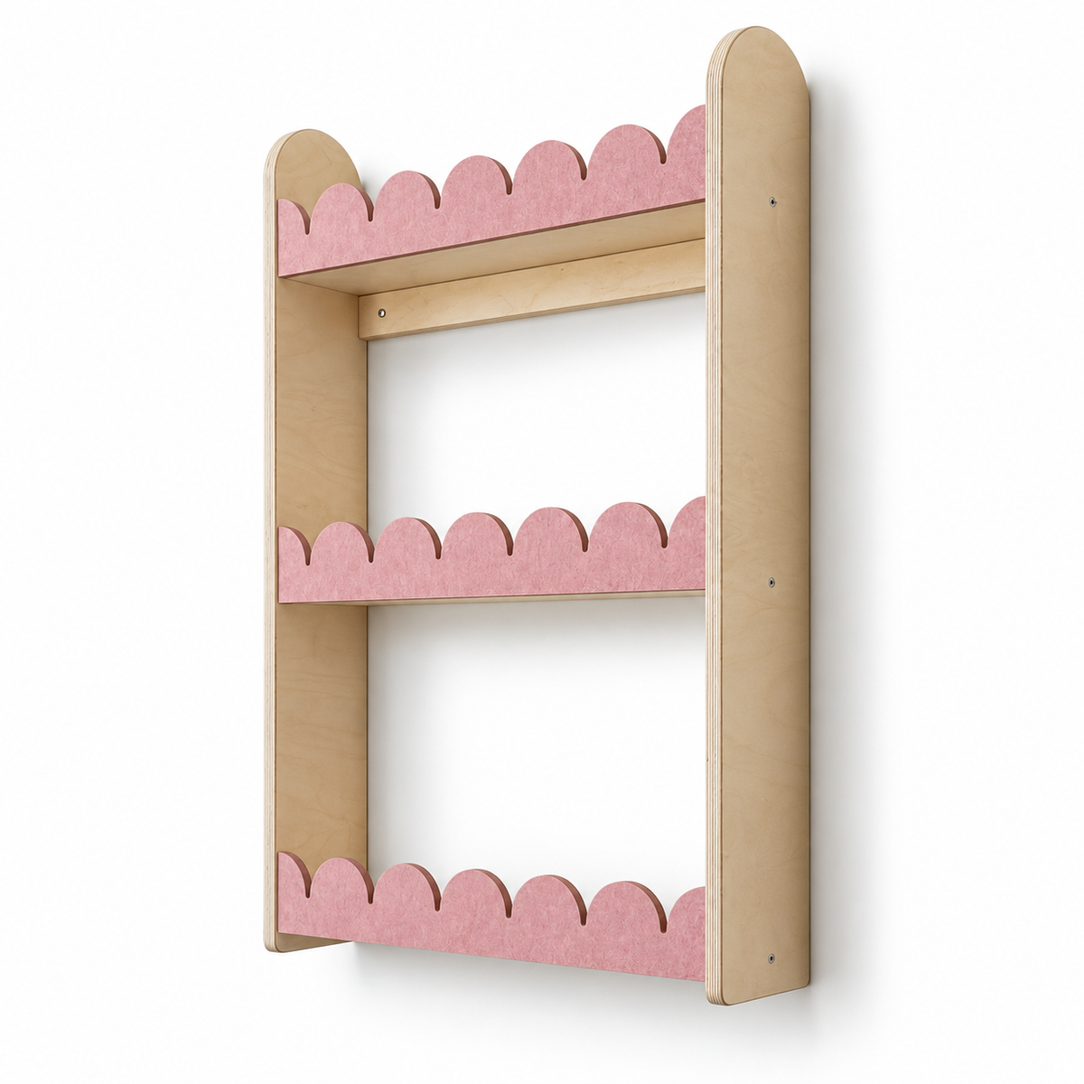 Bubble Montessori Bücherregal Kinderzimmer | 3 Regalböden – Altrosa Filz