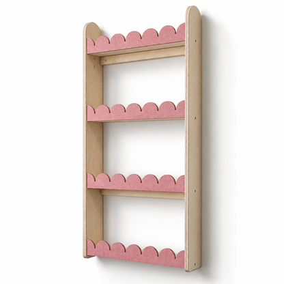 Bubble Montessori Bücherregal Kinderzimmer | 4 Regalböden – Altrosa Filz
