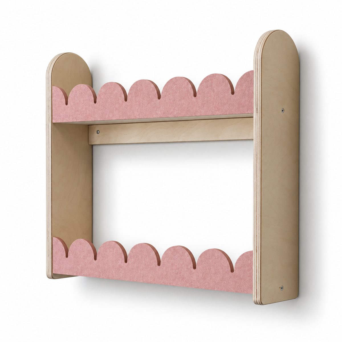 Bubble Montessori Bücherregal Kinderzimmer | 2 Regalböden – Altrosa Filz