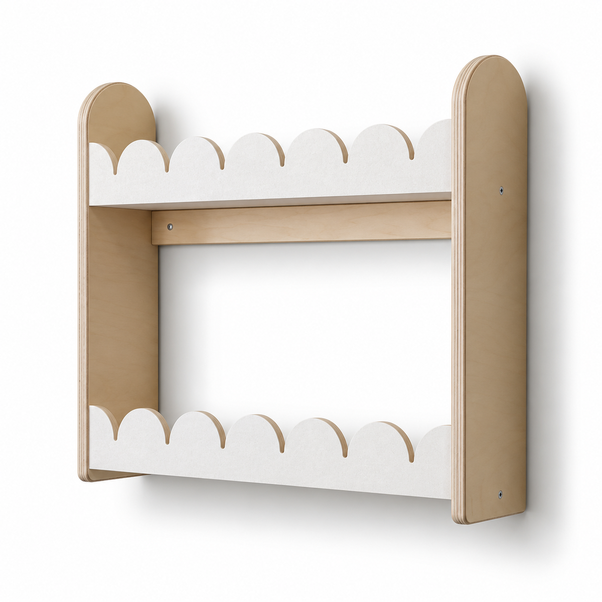 Bubble Montessori Bücherregal Kinderzimmer | 2 Regalböden – Weißer Filz