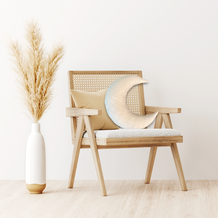 Dekokissen Kinderzimmer | Mond - Musselin gestickt Kissen toddie.de