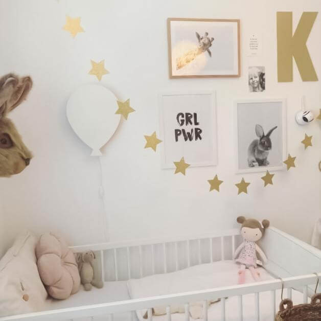 Hölzerne Wandleuchte Kinderzimmer | Ballon - weiß Wandleuchte toddie.de